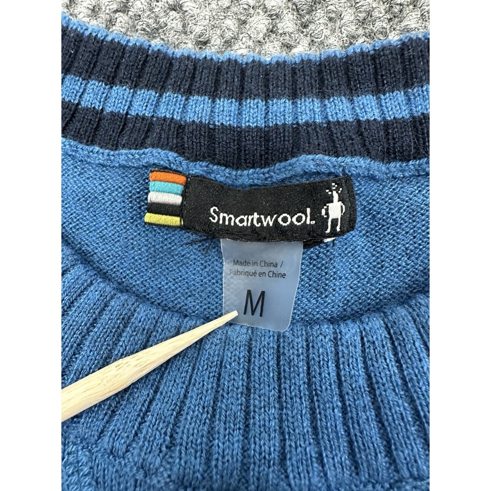 Smartwool Mens Medium Merino Wool Sweater Crewneck Pullover Blue Mountain Design - Picture 5 of 11